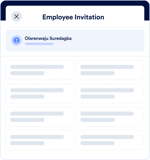 Employee invitation